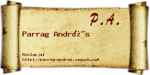 Parrag András névjegykártya