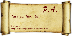 Parrag András névjegykártya